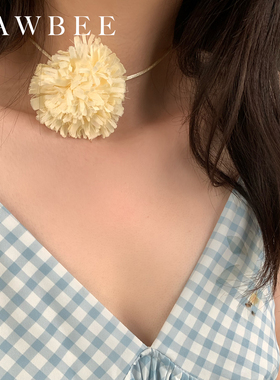高级感小众毛边花朵choker颈链