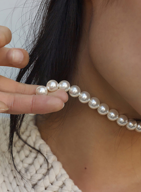 施家珍珠女光泽感项链