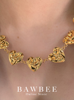 铜镀金女心连心项链隆重款