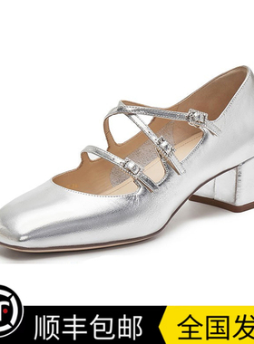 商场同款2025春季款浅口粗跟玛丽珍鞋女鞋高跟复古女单鞋ECL01AQ5