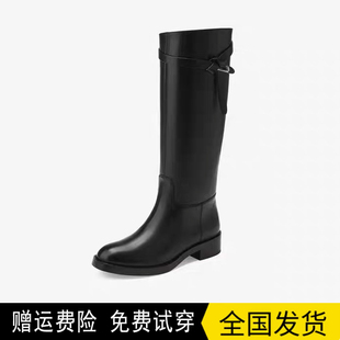 商场同款女鞋浸透日光2025冬季新款复古美拉德骑士靴女显瘦长筒靴