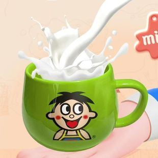 旺旺旺仔牛奶红色马克杯水杯可爱高颜值牛奶杯陶瓷杯子咖啡杯