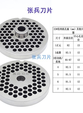 张兵刀片成都22不锈钢绞肉机孔板篦子圆出肉料板筛子网工兵刀具