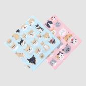 日本制和音儿童手帕手绢柴犬猫咪全棉小围巾宝宝幼儿园现货柔软