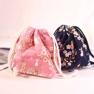 日本和风 福袋 包装束口袋 收纳袋 礼品袋 女士用 纯棉 小物收纳
