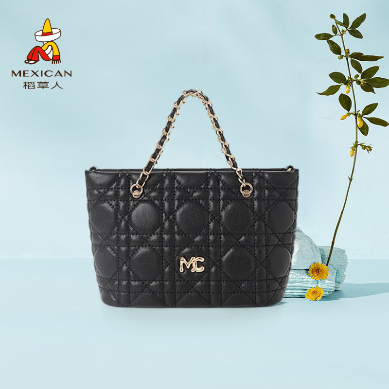 稻草人包包女真皮高级感轻奢送女友礼物上班通勤大容量手提单肩包