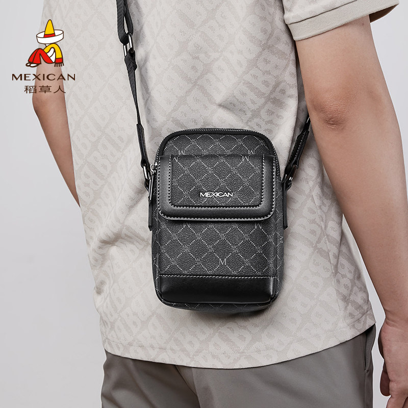 稻草人单肩包男士新款休闲商务运动学生背包通勤小型手机包斜挎包