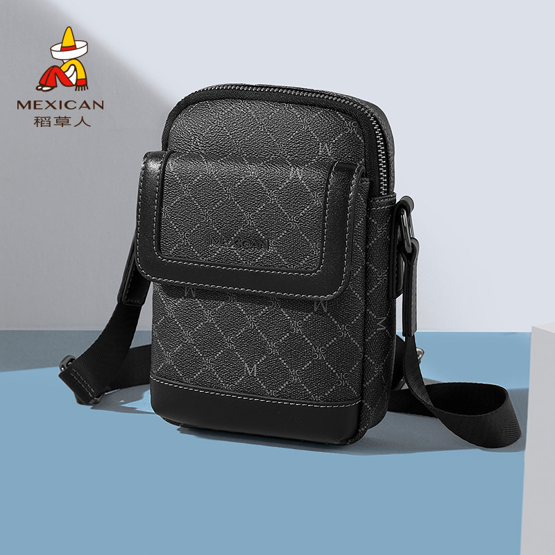 稻草人单肩包男士新款休闲商务运动学生背包通勤小型手机包斜挎包