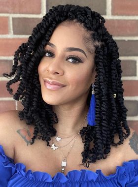 8 Packs 12 Inch Pre-Looped Pre-Twisted Passion Twist Hair