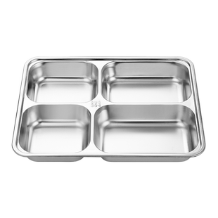 金钥匙304不锈钢快餐盘儿童餐盘分格不锈钢饭盘成人家用分餐盘