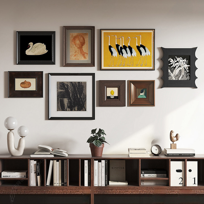 高级感极简中古风客厅卧室装饰画