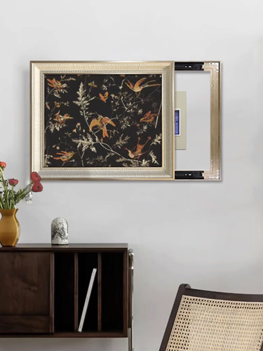 美式风遮挡配电箱液压免打孔壁画