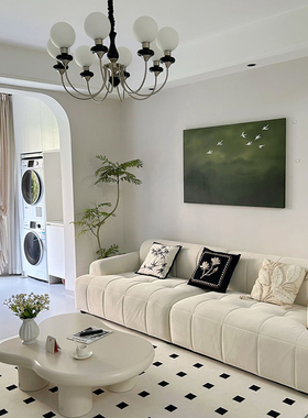 轻法式中古风绿色风景小众装饰画高级感极简客厅书房挂画组合壁画