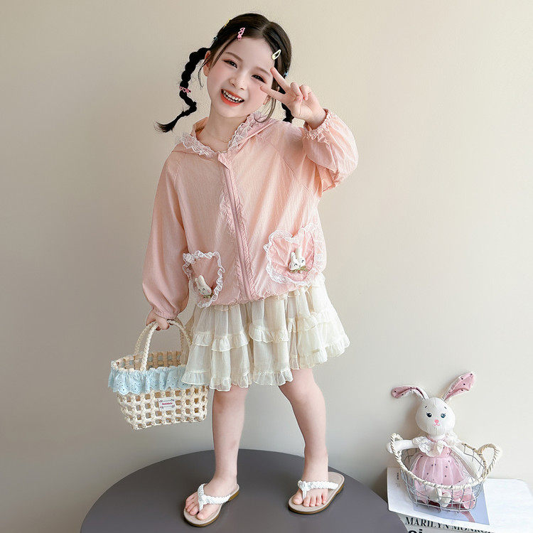 女童薄款防晒衣2026夏季韩版儿童防晒服女宝夏天开衫连帽长袖外套