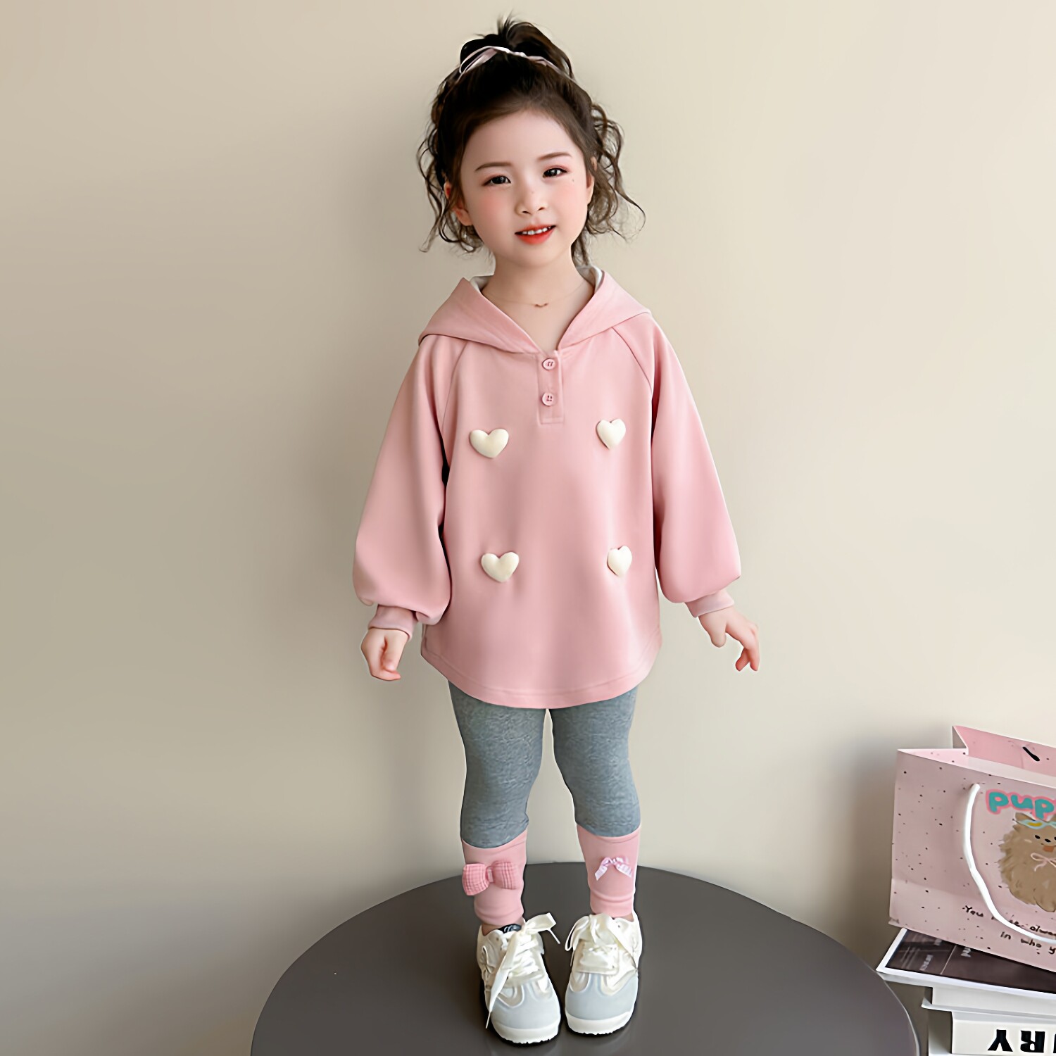 女童卫衣套装春季2026新款小童韩版洋气长袖春装女宝打底裤两件套