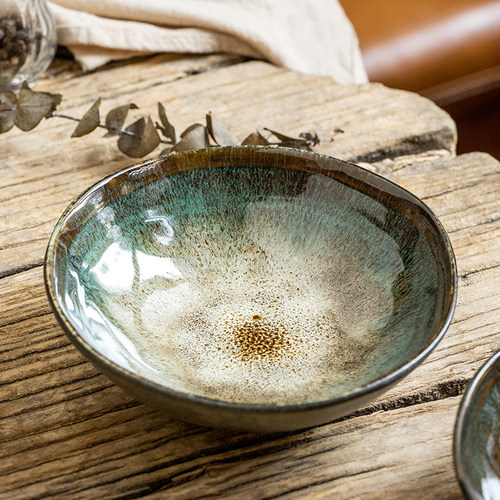 巷子尾巨好看孔雀纹~窑变陶瓷碗