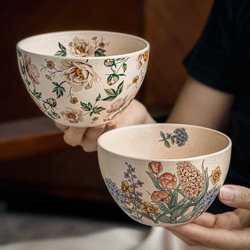 巷子尾〖漂亮饭碗〗4.5英寸芝麻釉陶瓷碗复古酸奶碗家用吃饭的碗图片