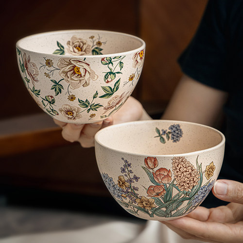巷子尾〖漂亮饭碗〗4.5英寸芝麻釉陶瓷碗复古酸奶碗家用吃饭的碗
