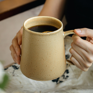 巷子尾〖1天3杯就够〗复古陶瓷马克杯大容量咖啡杯办公室锥形杯子