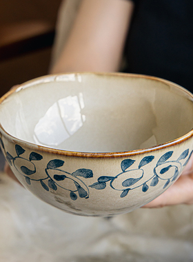 巷子尾〖漂亮的碗〗中古brunch碗不规则面碗水果碗加厚陶瓷米饭碗