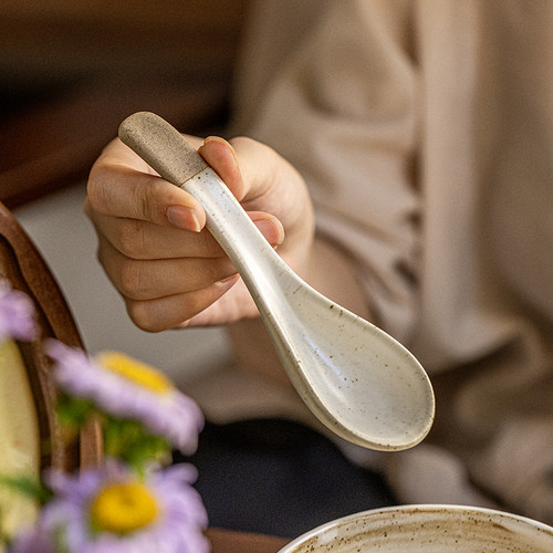 巷子尾复古粗陶小汤勺