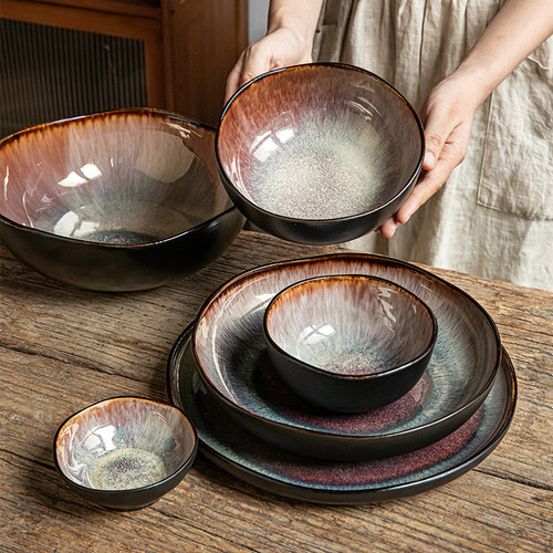 巷子尾云梦系列异形陶瓷碗盘子