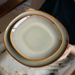 巷子尾〖彩焰系列〗窑变釉异形餐具陶瓷碗盘高级感菜碗复古盘子