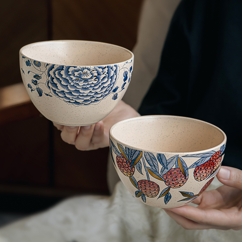 巷子尾〖特别好看的饭碗〗复古芝麻釉陶瓷碗个人专用吃饭碗甜品碗