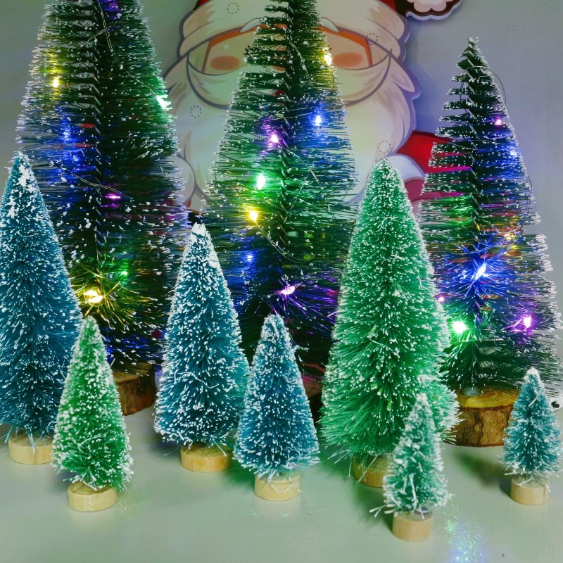 圣诞节装饰品LED灯发光圣诞树微景观造景橱窗气氛装扮桌面小摆件