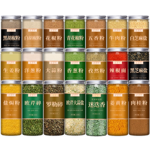 海盐黑胡椒粒白五香牛肉盐焗鸡粉欧芹碎大蒜盐姜黄食用正宗商用纯