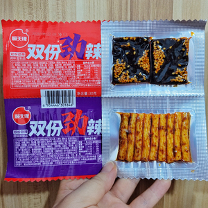 顺天缘双份劲辣臭干子素牛筋辣条网红30g香辣休闲小零食儿时回忆