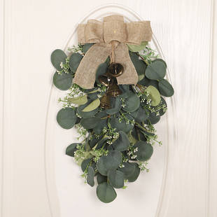 仿真花装饰品带籽尤加利倒挂树室内家居布置门挂橱窗商场墙面挂件