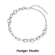 特价 Hunger Studio系列褶皱链条金属异形宝石项链中性颈链