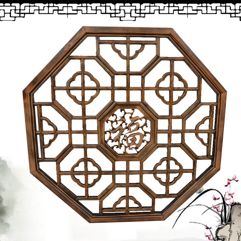 东阳木雕挂件实木中式仿古装修花窗花格门窗墙壁装饰画 圆形隔断|ruв категории Домашний быт, резьба, резьба по дереву - от Buy2taobao.com для оказания профессиональной услуги покупки агента Taobao