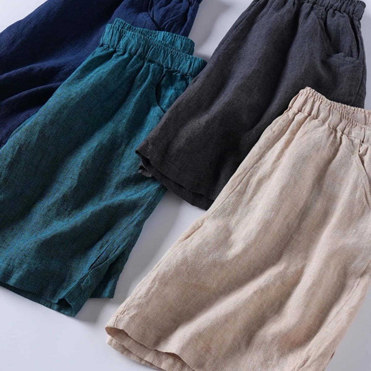 棉麻短裤女夏季薄款裤子外穿2025新款高端亚麻裤休闲五分裤