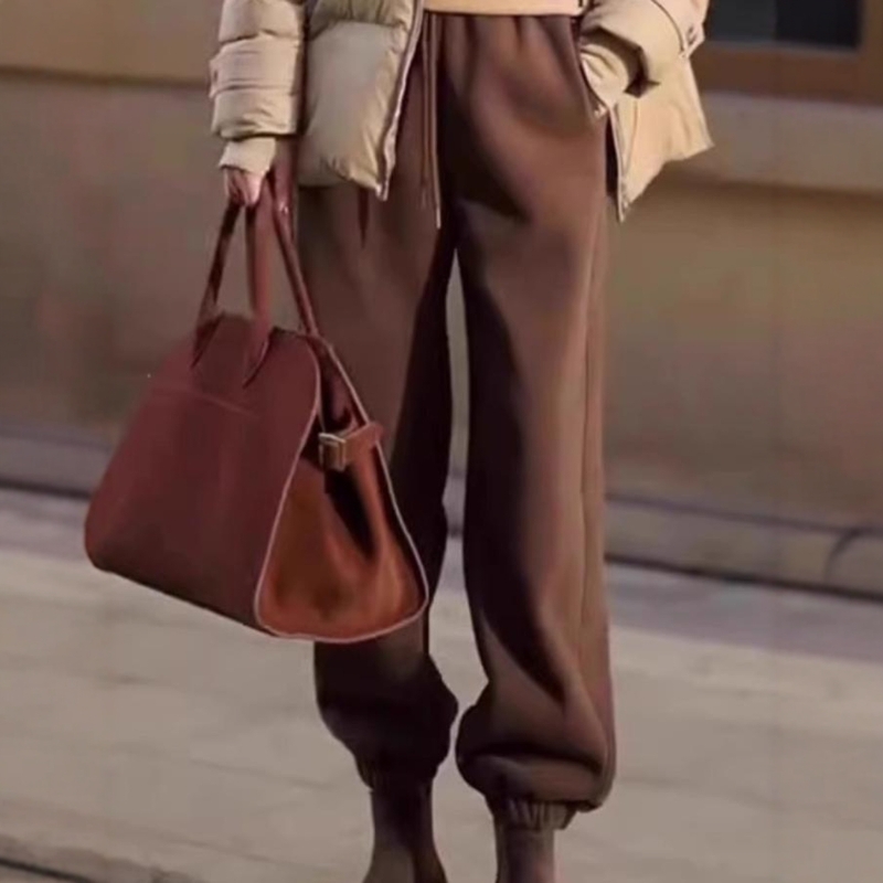 2025冬季新款奥粒绒束脚加厚裤