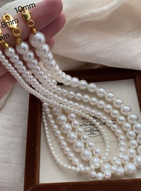 时尚百搭项链fever施家超亮珍珠颈链法式独特复古迷你夏轻奢小众