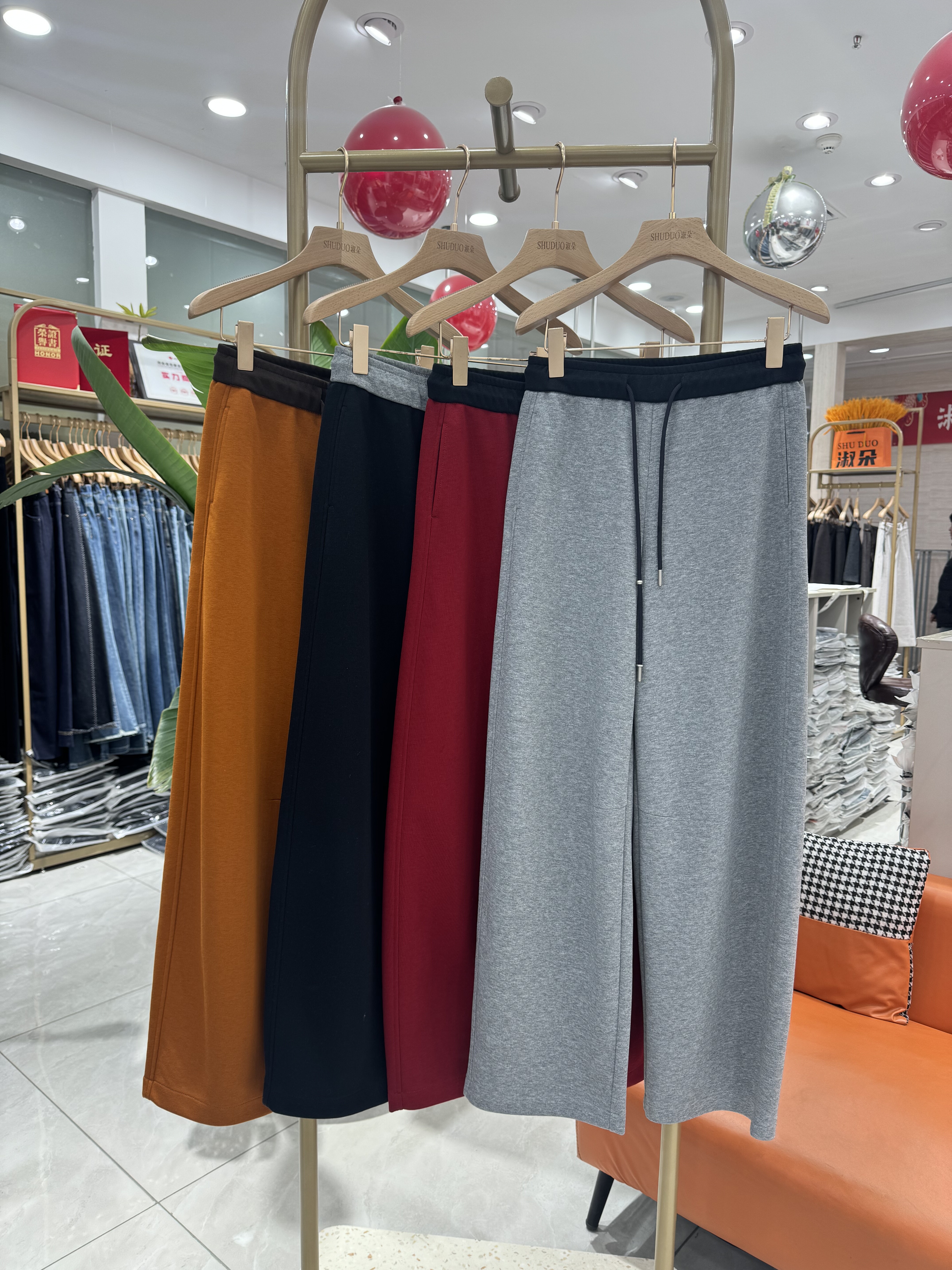 2026春新款裤朵26059时尚显瘦女弹力宽松系带直筒弯刀裤子弹力潮,女装/女士精品,休闲裤,淘宝优惠券,粉丝福利购,淘宝优惠卷