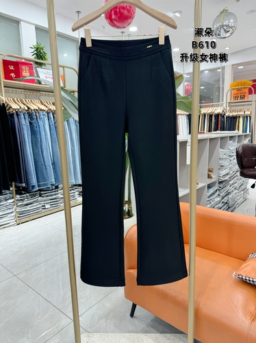2026春季新款淑朵B610时尚百搭松紧腰显瘦鱼尾微喇裤女裤子长裤