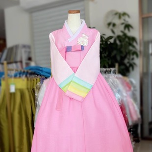 朝鲜族儿童民俗服装演出韩服舞台服女孩125-130