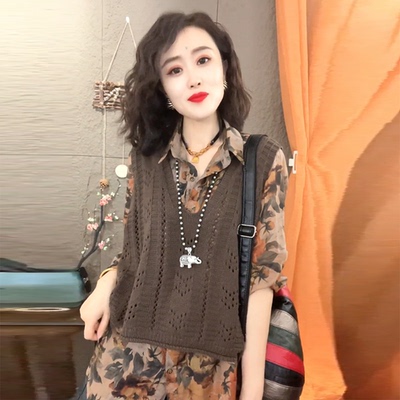 宽松大码春秋针织马甲