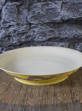 一物一拍黄釉摆件古董古玩