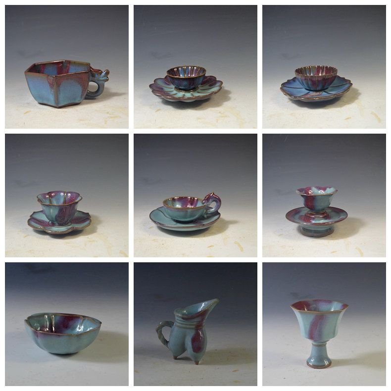 仿古瓷器 复古南宋风格 钧窑高足杯 酒杯 古董古玩收藏品摆件老货