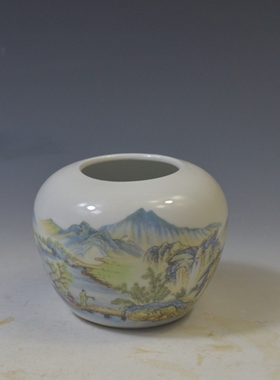 仿古瓷器 复古民国风格 粉彩青花水盂 笔洗 古董古玩老货旧货收藏