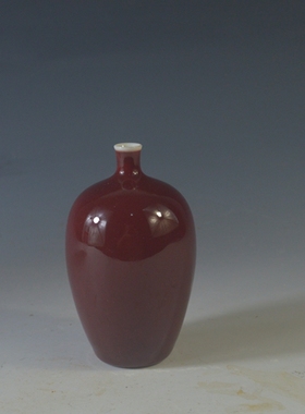 仿古瓷器 复古清乾隆风格 柴窑烧 郞窑红釉小花瓶 摆件 全手工