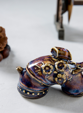 民国窑变釉水滴古董古玩