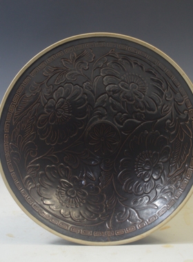 仿古瓷器 复古做旧南宋风格 定窑黑釉花卉纹碗 碟盘 古董古玩旧货