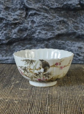 民国粉彩摆件古董古玩