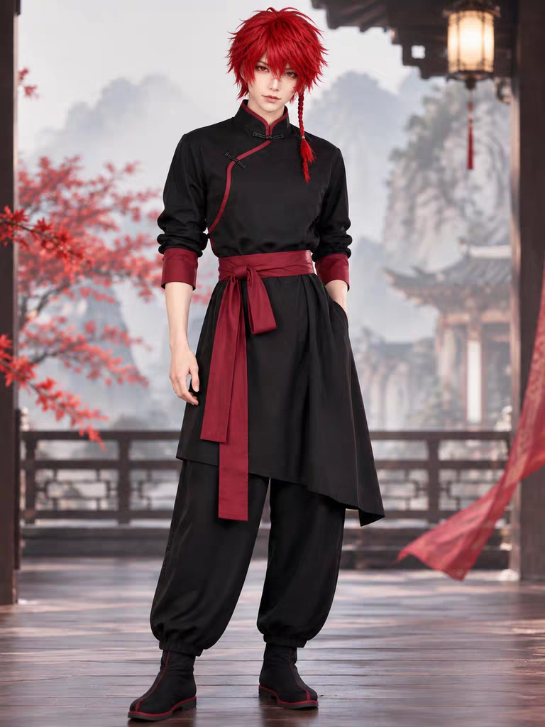 裴擒虎私设自搭cos练功服民族舞蹈服蒙古王舞者男女艺考上衣孙权