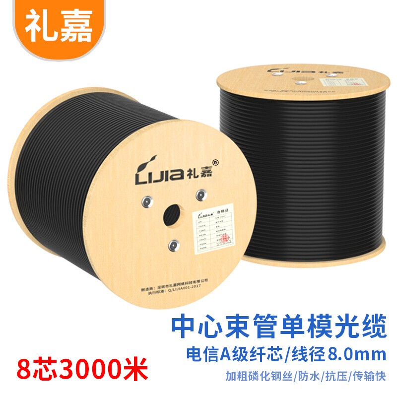 礼嘉（LIJIA）国标8.0铠装单模光缆中心束管8芯3000米/轴LJ-88B3K